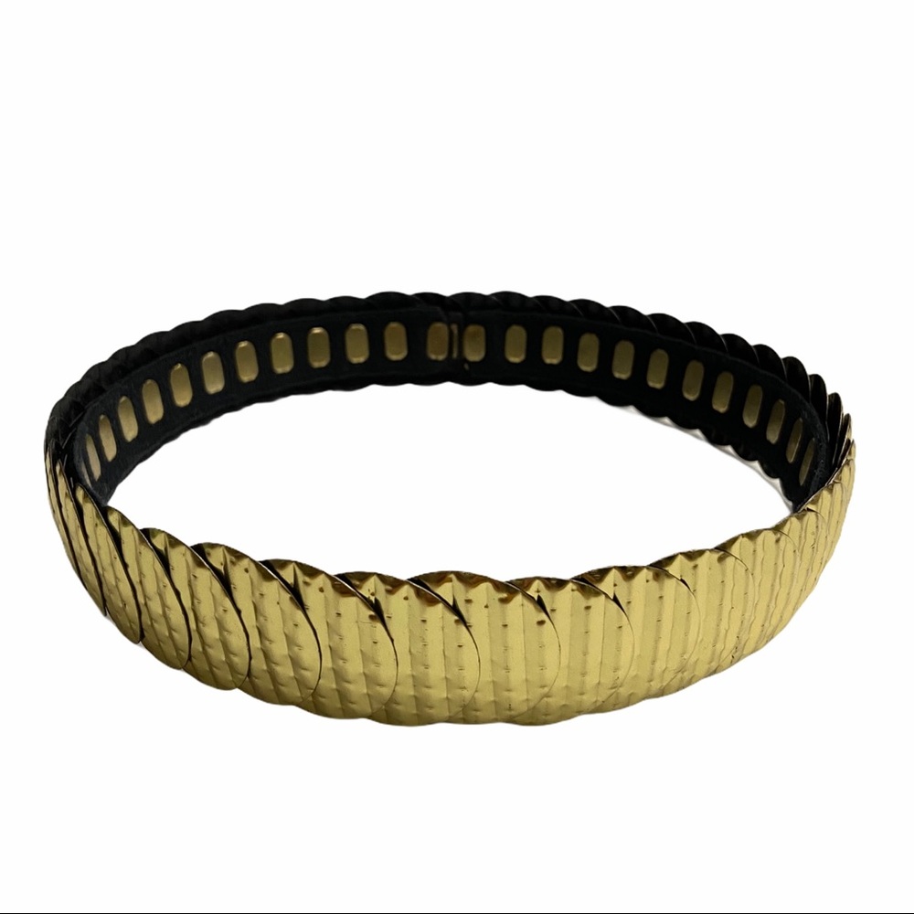 Vintage Textured Metal Disc Stretch Waist Belt - Picture 3 of 8